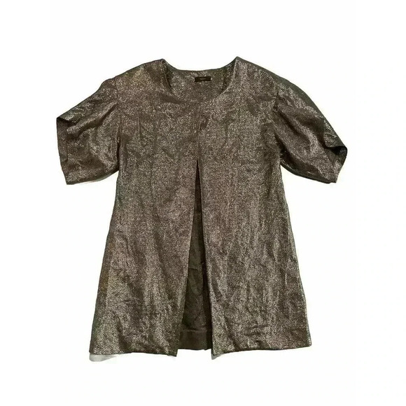 Vera Wang Designer Evening Jacket Silk Gold Cardigan Shiny Women’s UK 42 US 8 - Picture 1 of 13